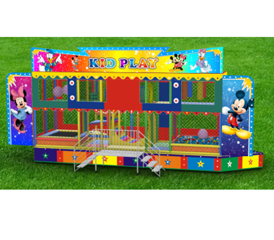 Foldable trailer playground
